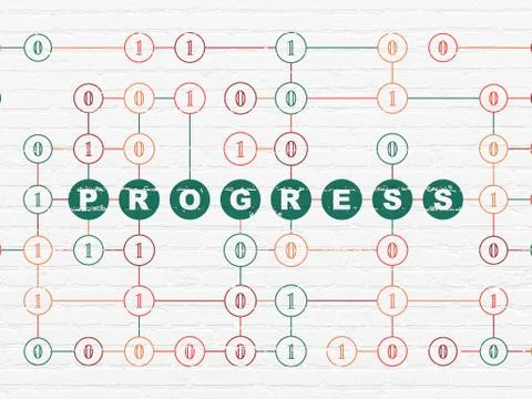 Finance concept: Progress on wall background Stock Illustration