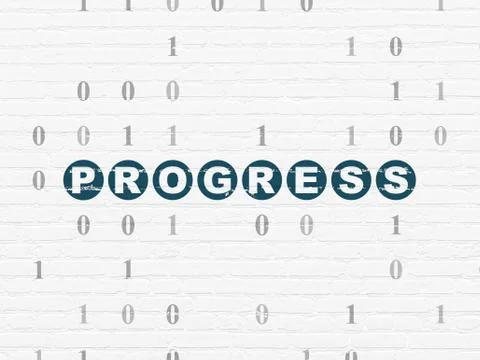 Finance concept: Progress on wall background Stock Illustration