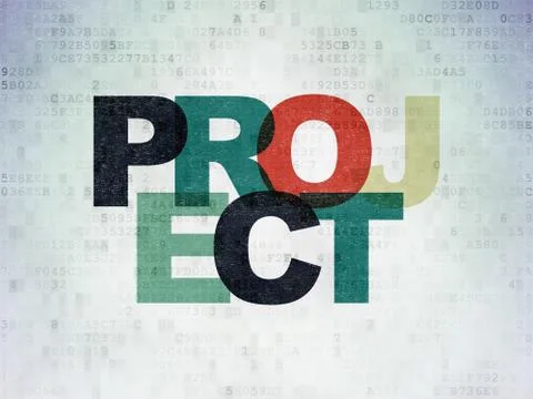 Finance concept: Project on Digital Data Paper background Illustrazione stock