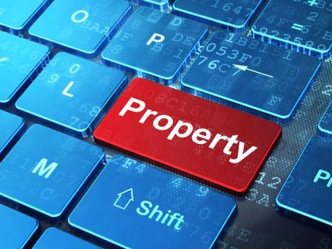Finance concept: Property on computer keyboard background 库存插图