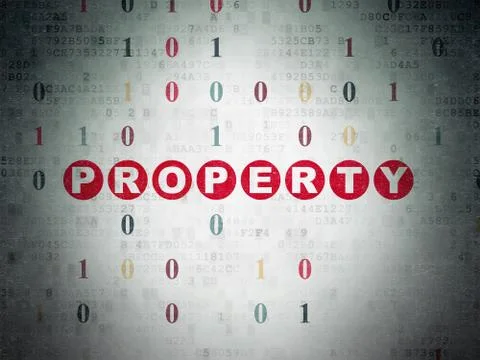 Finance concept: Property on Digital Data Paper background Illustrazione stock