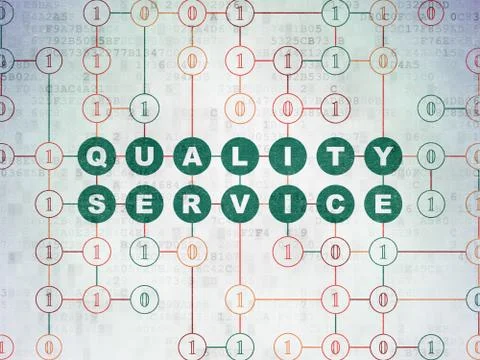 Finance concept: Quality Service on Digital Paper background Illustrazione stock