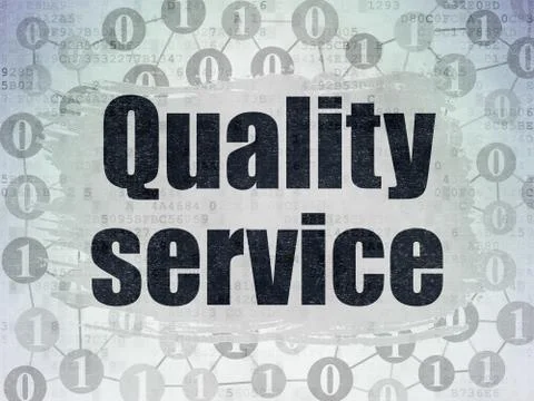Finance concept: Quality Service on Digital Data Paper background Illustrazione stock
