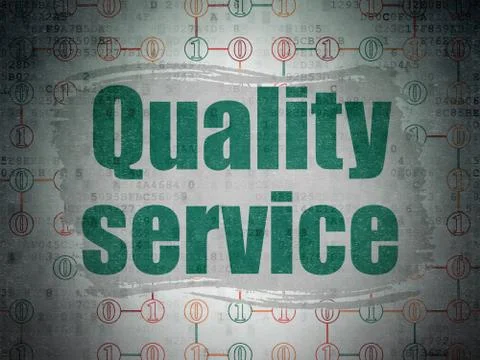 Finance concept: Quality Service on Digital Data Paper background Illustrazione stock
