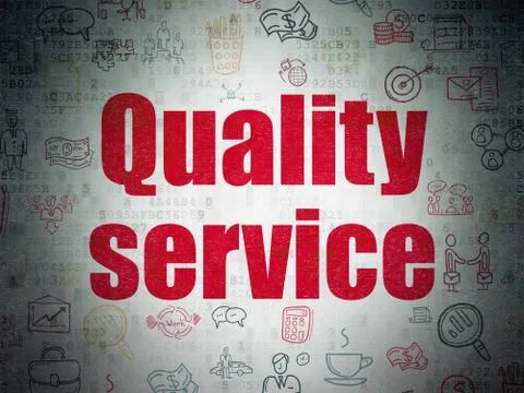 Finance concept: Quality Service on Digital Data Paper background Stock Illustration