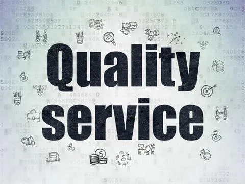 Finance concept: Quality Service on Digital Data Paper background Stock Illustration