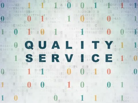 Finance concept: Quality Service on Digital Data Paper background Stock Illustration