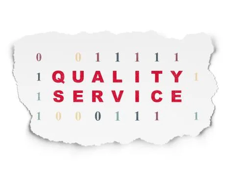Finance concept: Quality Service on Torn Paper background Stock Illustration