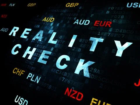 Finance concept: Reality Check on Digital background 스톡 일러스트