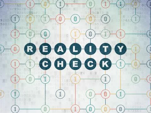 Finance concept: Reality Check on Digital Paper background イラスト素材