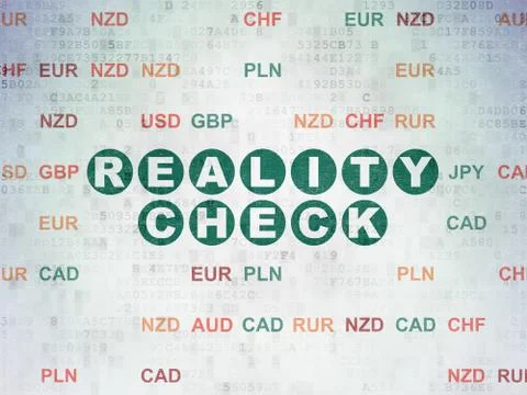 Finance concept: Reality Check on Digital Data Paper background Stock Illustration