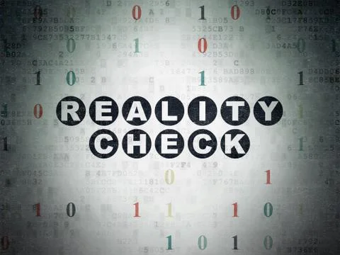 Finance concept: Reality Check on Digital Data Paper background Stock Illustration