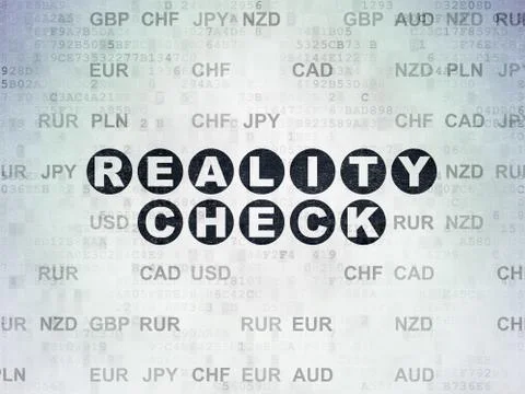 Finance concept: Reality Check on Digital Data Paper background Stock Illustration