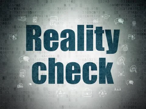 Finance concept: Reality Check on Digital Data Paper background Stock Illustration