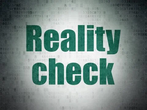Finance concept: Reality Check on Digital Data Paper background Illustrazione stock