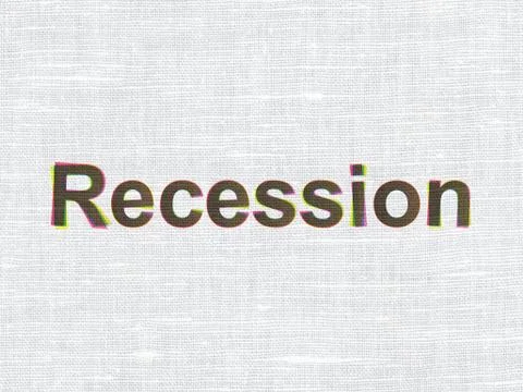 Finance concept: Recession on fabric texture background Stock Illustration