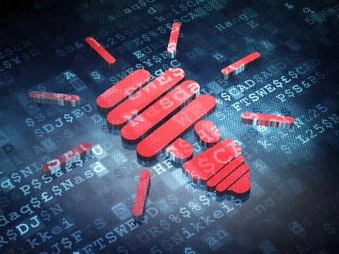 Finance concept: Red Energy Saving Lamp on digital background Stock Illustration