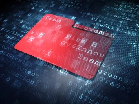 Finance concept: Red Folder on digital background 스톡 일러스트