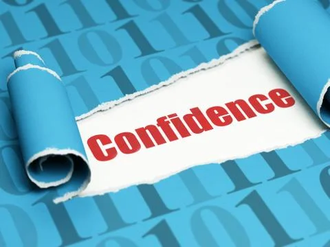 Finance concept: red text Confidence under the piece of  torn paper Stockillustratie