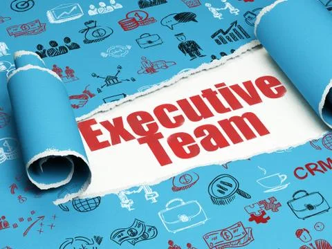 Finance concept: red text Executive Team under the piece of  torn paper Illustrazione stock