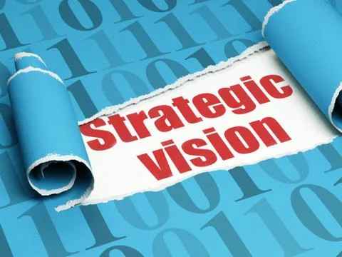 Finance concept: red text Strategic Vision under the piece of  torn paper イラスト素材