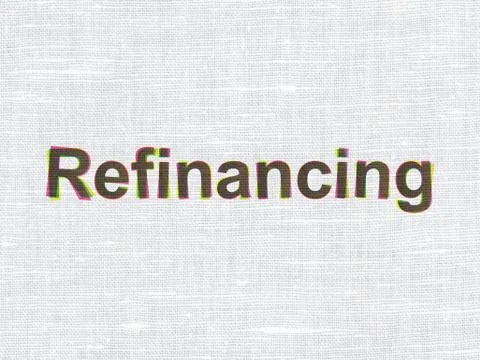 Finance concept: Refinancing on fabric texture background Stock Illustration