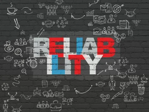 Finance concept: Reliability on wall background Stock Illustration