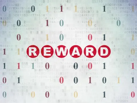 Finance concept: Reward on Digital Data Paper background イラスト素材