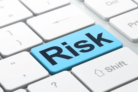 Finance concept: Risk on computer keyboard background Stock Illustration