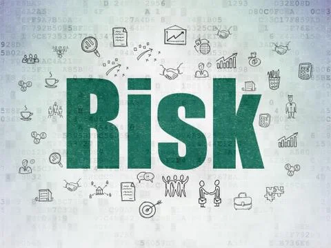 Finance concept: Risk on Digital Data Paper background Stock-Illustration