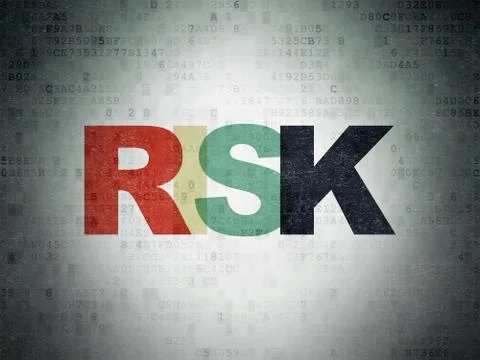 Finance concept: Risk on Digital Data Paper background Ilustración de archivo