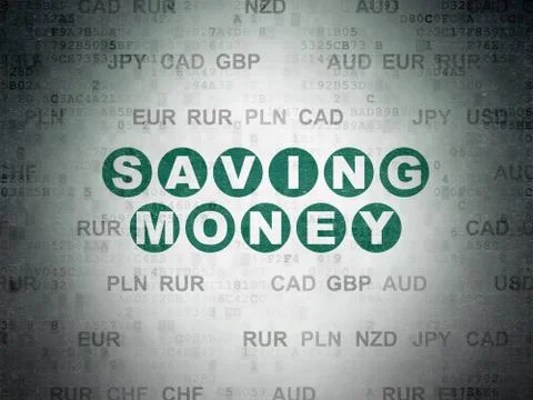 Finance concept: Saving Money on Digital Paper background Stock Illustration
