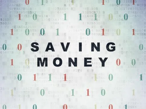 Finance concept: Saving Money on Digital Data Paper background Stock-Illustration