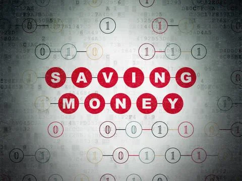 Finance concept: Saving Money on Digital Data Paper background Stock Illustration