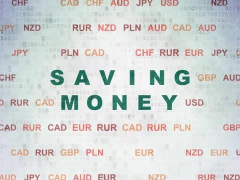 Finance concept: Saving Money on Digital Data Paper background Stock Illustration
