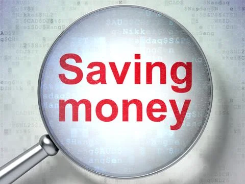 Finance concept: Saving Money with optical glass Stock Illustration