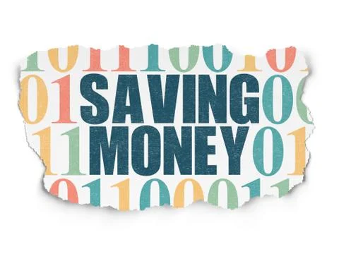 Finance concept: Saving Money on Torn Paper background Stock Illustration