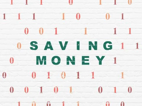 Finance concept: Saving Money on wall background Stockillustratie