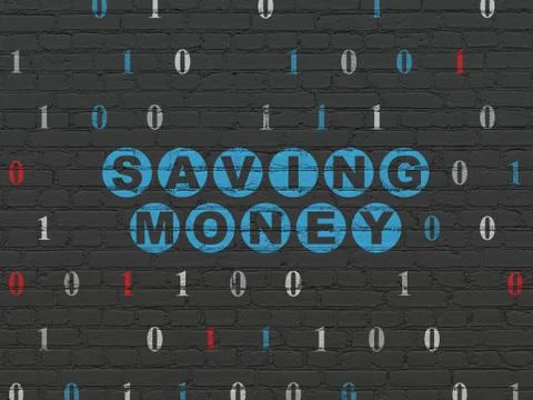 Finance concept: Saving Money on wall background Stock Illustration