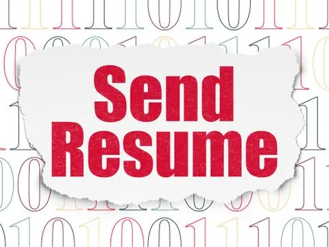 Finance concept: Send Resume on Torn Paper background Stock Illustration