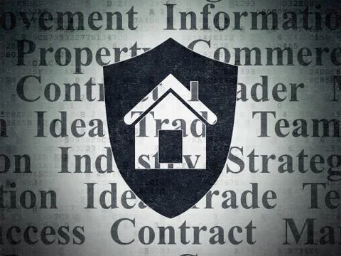 Finance concept: Shield on Digital Data Paper background 库存插图