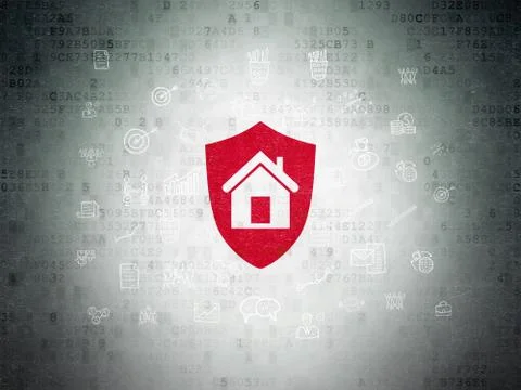 Finance concept: Shield on Digital Paper background Stock Illustration