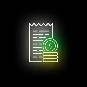 Finance concept showing payment receipt and dollar coins Stock Illustration