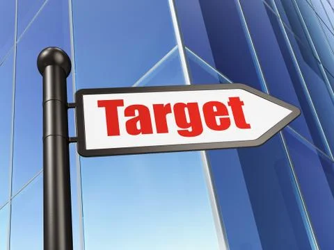 Finance concept: sign Target on Building background Ilustración de archivo