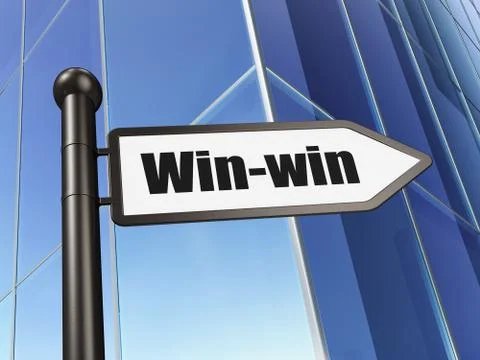 Finance concept: sign Win-Win on Building background Ilustración de archivo