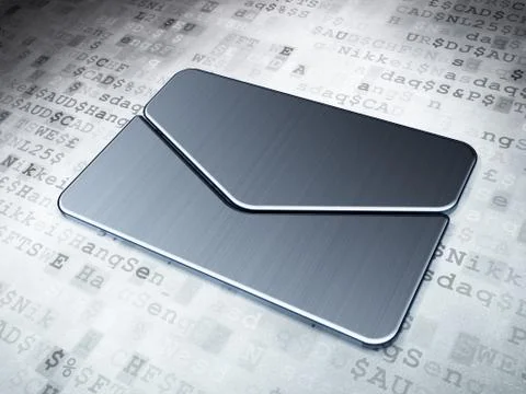 Finance concept: Silver Email on digital background Illustrazione stock