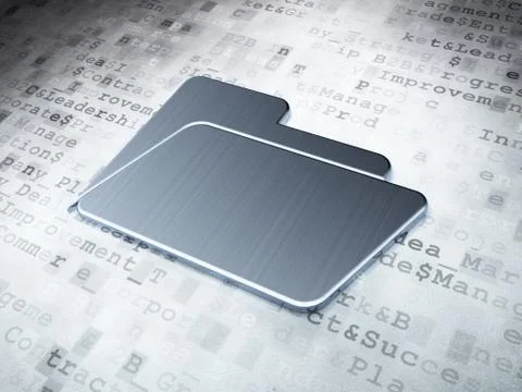 Finance concept: Silver Folder on digital background 스톡 일러스트