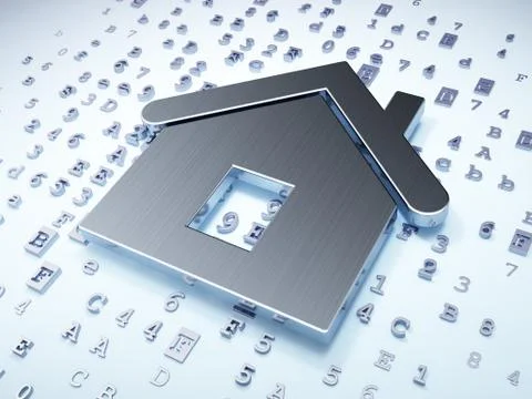 Finance concept: Silver Home on digital background Stock Illustration