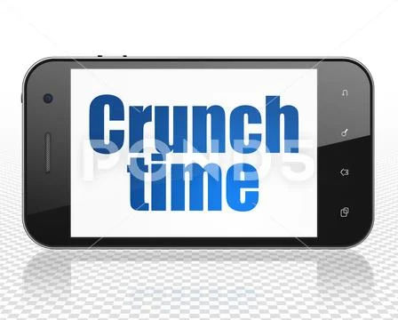 Finance concept: Smartphone with Crunch Time on display Stock Illustration