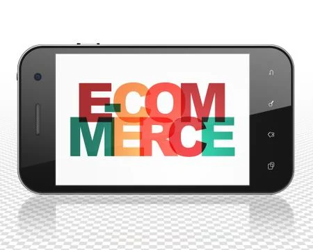 Finance concept: Smartphone with E-commerce on  display Stock Illustration
